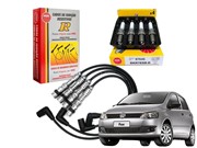 Kit Cabos NGK STV25 e Velas NGK BKR7ESB-D Volkswagen Fox 1.0 1.6 8v 2003 Em Diante