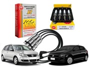 Kit Cabos NGK STV25 e Velas NGK BKR7ESB-D Volkswagen Polo 1.6 8v 2002 Em Diante