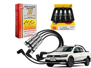 Kit Cabos NGK STV25 e Velas NGK BKR7ESB-D Volkswagen Saveiro 1.6 8v 2009 Em Diante