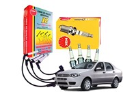 Kit Cabos NGK SCT06 e Velas NGK BKR6E-D Fiat Siena 1.0 2001 Em Diante 1.3 2003 Em Diante 8v Fire