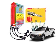 Kit Cabos NGK SCT06 e Velas NGK BKR6E-D Fiat Strada 1.3 8v Fire (Gasolina / Gnv) 2003 Em Diante