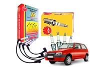 Kit Cabos NGK SCT06 e Velas NGK BKR6E-D Fiat Uno 1.0 8v Fire 2001 Em Diante